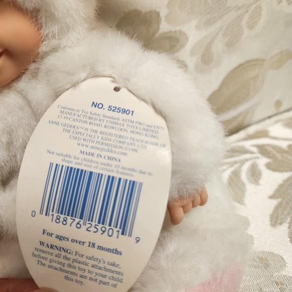 Anne Geddes Baby Bunnies Baby Doll Bunny Collectible Vintage 1997 With Tag - Picture 3 of 8